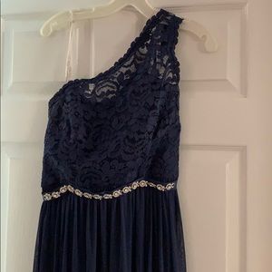 Navy blue formal dress for wedding or prom
